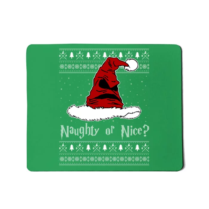 Naughty Or Nice Santa Funny Christmas Holiday Mousepad