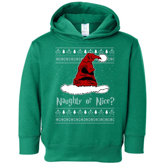 Naughty Or Nice Santa Funny Christmas Holiday Toddler Hoodie