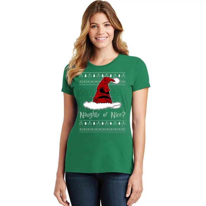 Naughty Or Nice Santa Funny Christmas Holiday Women's T-Shirt