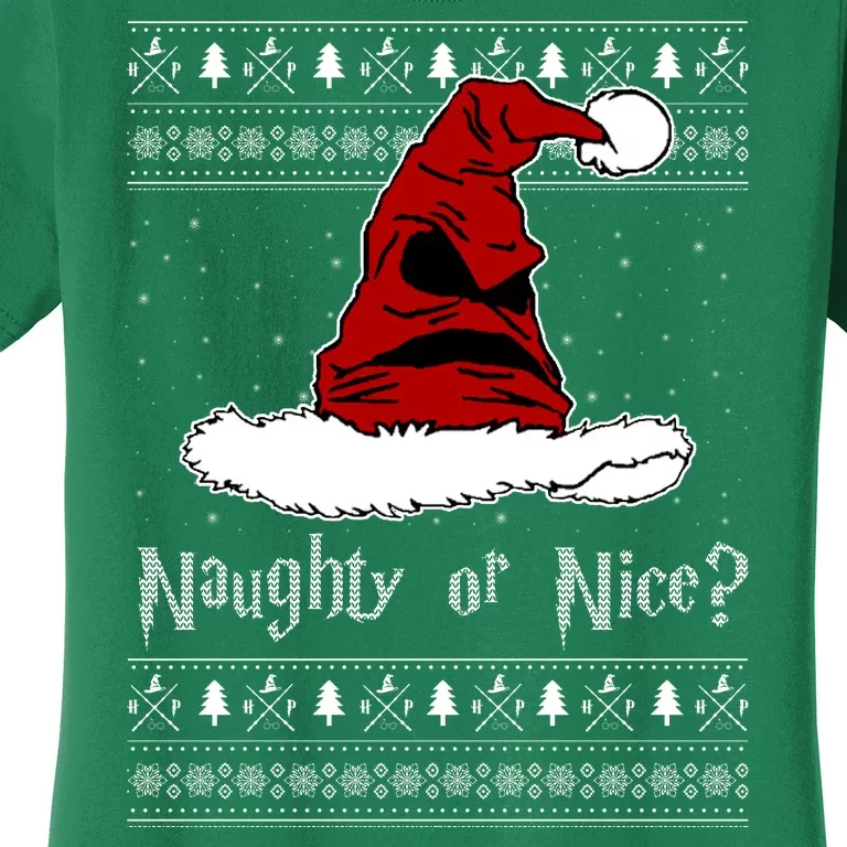 Naughty Or Nice Santa Funny Christmas Holiday Women's T-Shirt