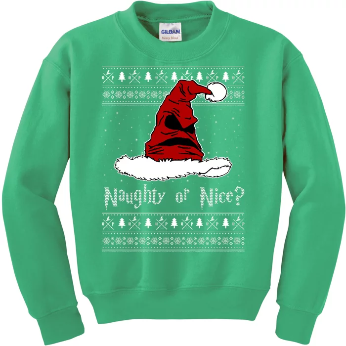 Naughty Or Nice Santa Funny Christmas Holiday Kids Sweatshirt