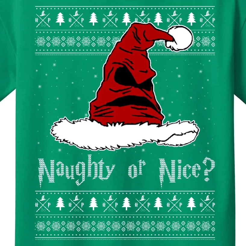 Naughty Or Nice Santa Funny Christmas Holiday Kids T-Shirt