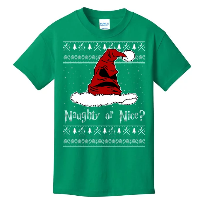 Naughty Or Nice Santa Funny Christmas Holiday Kids T-Shirt