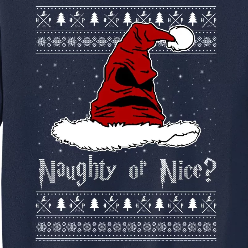 Naughty Or Nice Santa Funny Christmas Holiday Tall Sweatshirt