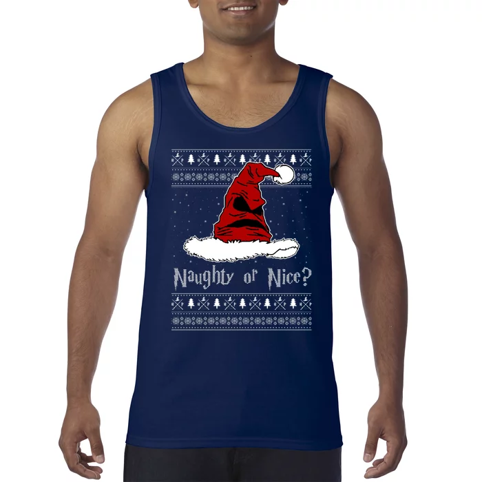 Naughty Or Nice Santa Funny Christmas Holiday Tank Top