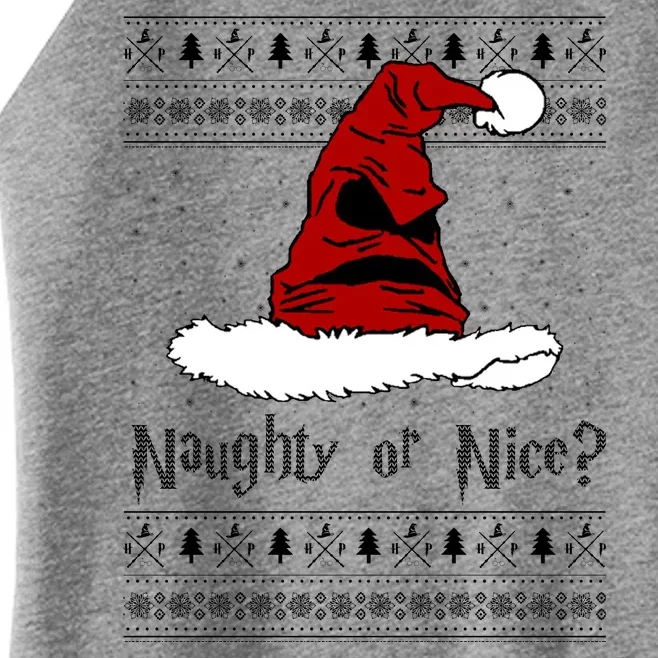 Naughty Or Nice Santa Funny Christmas Holiday Women’s Perfect Tri Rocker Tank