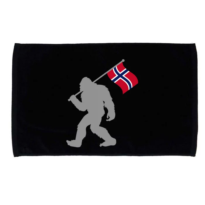 Norge Or Norwegian Flag On Norway Flag Microfiber Hand Towel