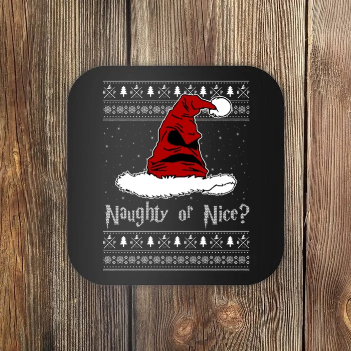 Naughty Or Nice? Sorting Santa Claus Ugly Christmas Sweater Coaster