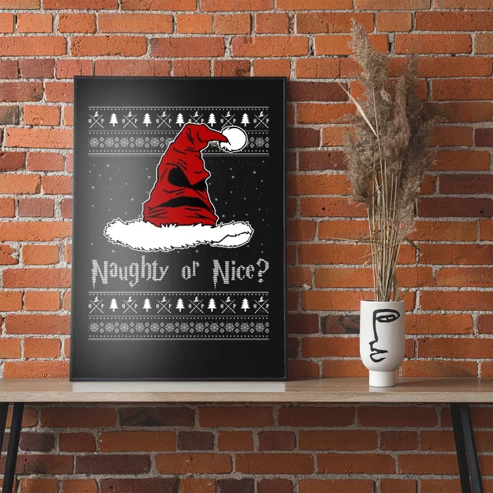 Naughty Or Nice? Sorting Santa Claus Ugly Christmas Sweater Poster