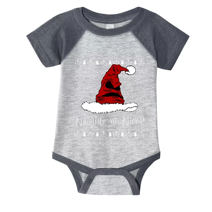 Naughty Or Nice? Sorting Santa Claus Ugly Christmas Sweater Infant Baby Jersey Bodysuit