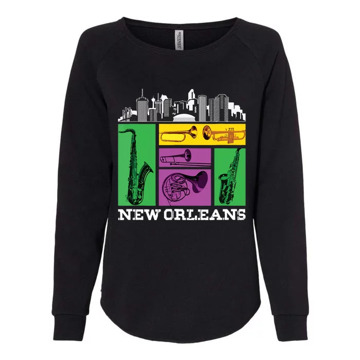 New Orleans Nola And The Big Easy Womens California Wash Sweatshirt