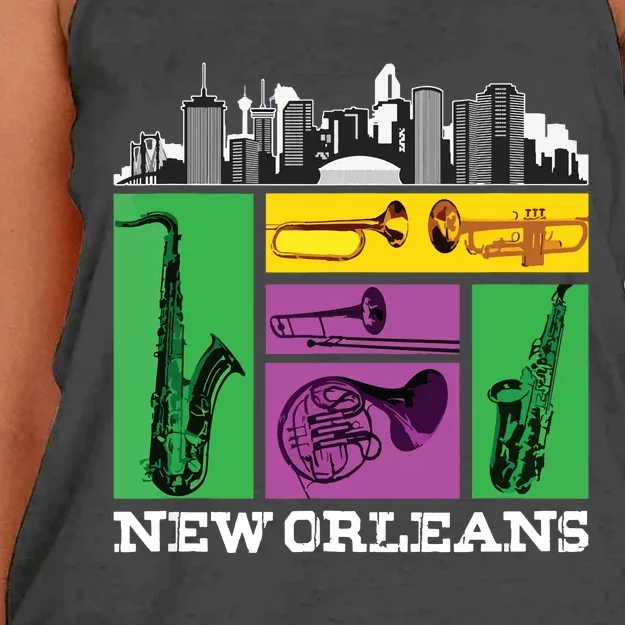 New Orleans Nola And The Big Easy Women's Knotted Racerback Tank