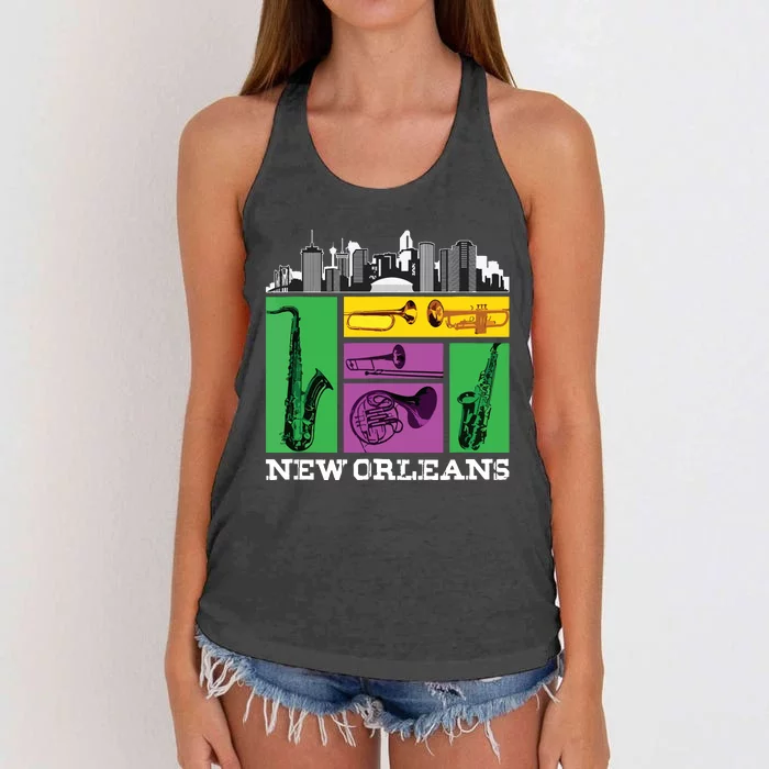 New Orleans Nola And The Big Easy Women's Knotted Racerback Tank