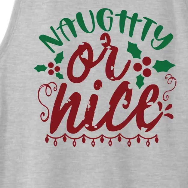 Naughty Or Nice Christmas Holiday Festive Ladies Tri-Blend Wicking Tank