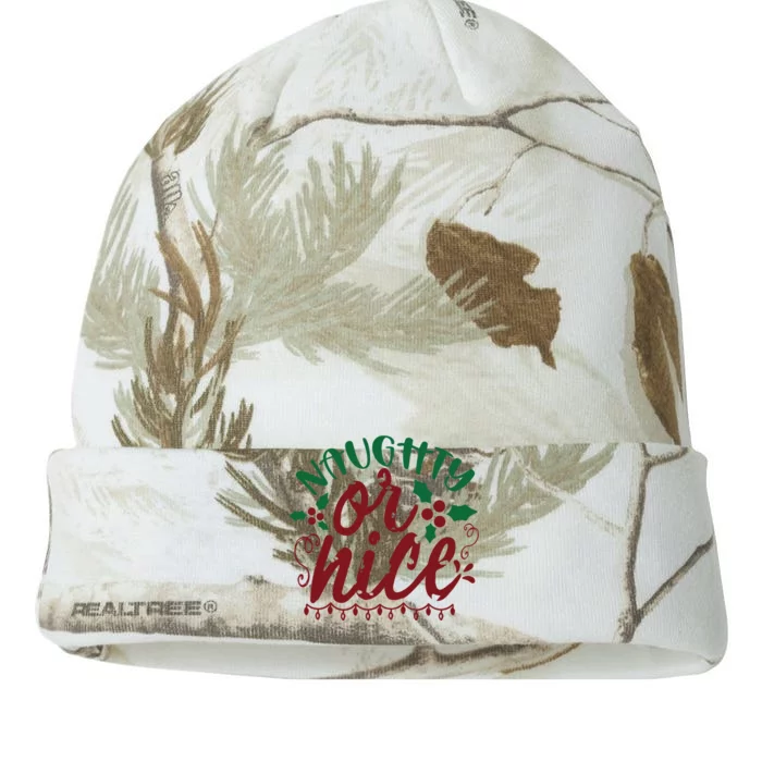 Naughty Or Nice Christmas Holiday Festive Kati - 12in Camo Beanie