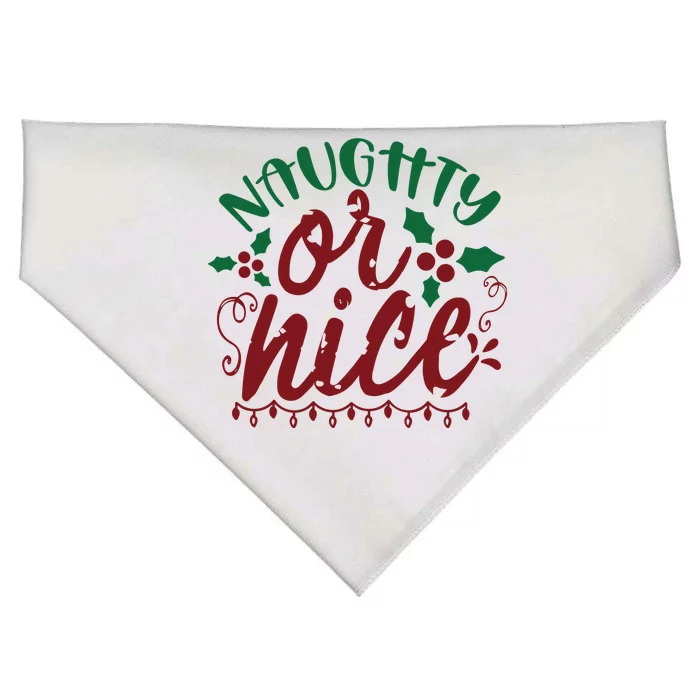 Naughty Or Nice Christmas Holiday Festive USA-Made Doggie Bandana