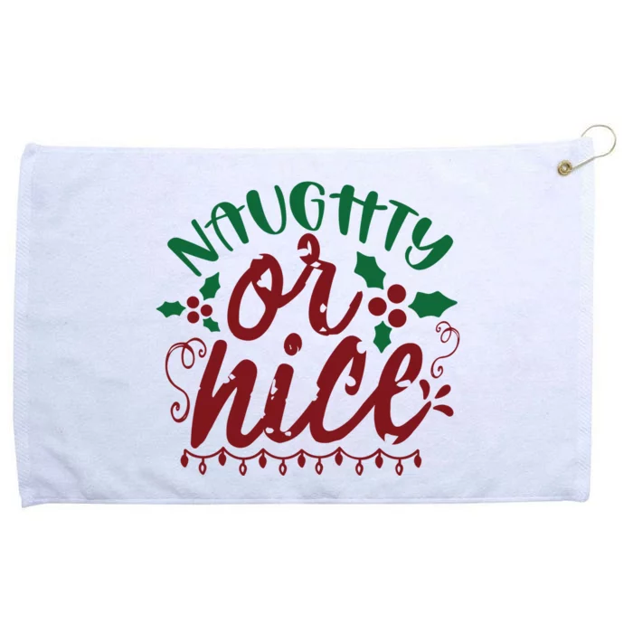 Naughty Or Nice Christmas Holiday Festive Grommeted Golf Towel