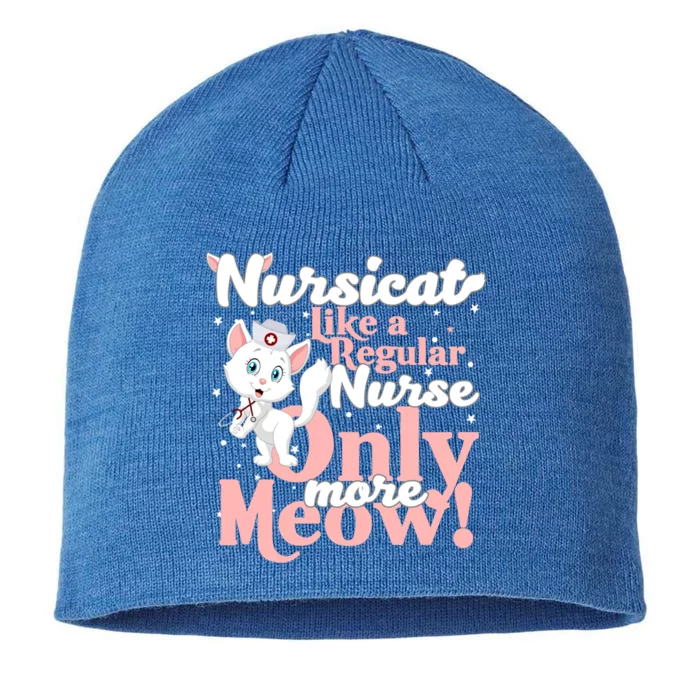 Nursicorn Or Nursicat Like Regular Nurse Only More Meow Gift 8 1/2in Sustainable Knit Beanie