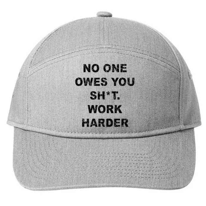 No One Owes You Work Harder 7-Panel Snapback Hat