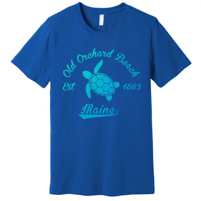 Nautical Old Orchard Beach Maine Sea Turtle Gift Premium T-Shirt