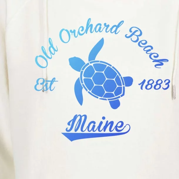 Nautical Old Orchard Beach Maine Sea Turtle Gift Womens Funnel Neck Pullover Hood