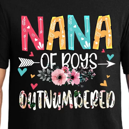 Nana Of Outnumbered Happy Mothers Day Proud Nana Gift Pajama Set