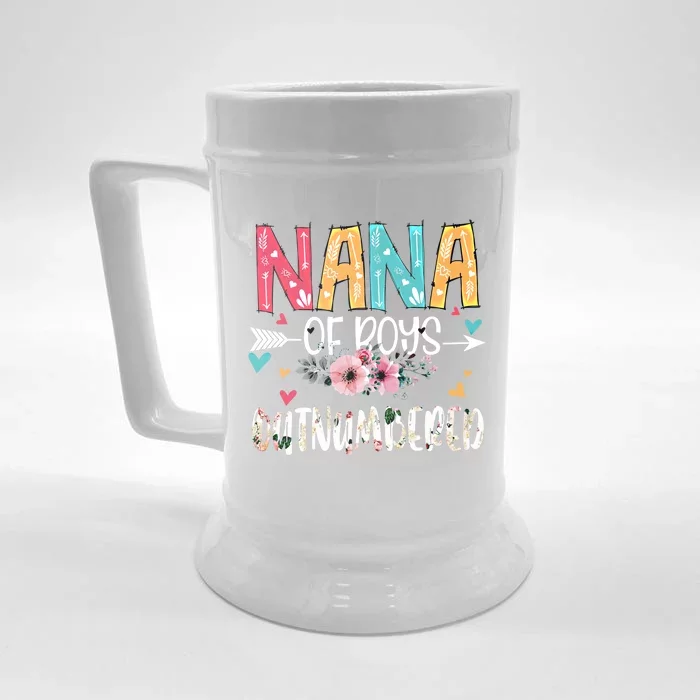 Nana Of Outnumbered Happy Mothers Day Proud Nana Gift Front & Back Beer Stein