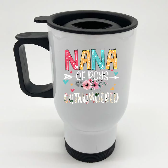 Nana Of Outnumbered Happy Mothers Day Proud Nana Gift Front & Back Stainless Steel Travel Mug