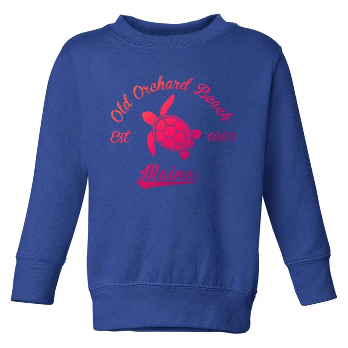 Nautical Old Orchard Beach Maine Sea Turtle Gift Toddler Sweatshirt