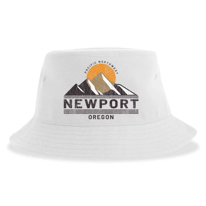 Newport Oregon Pacific Northwest Vacation Souvenir Sustainable Bucket Hat