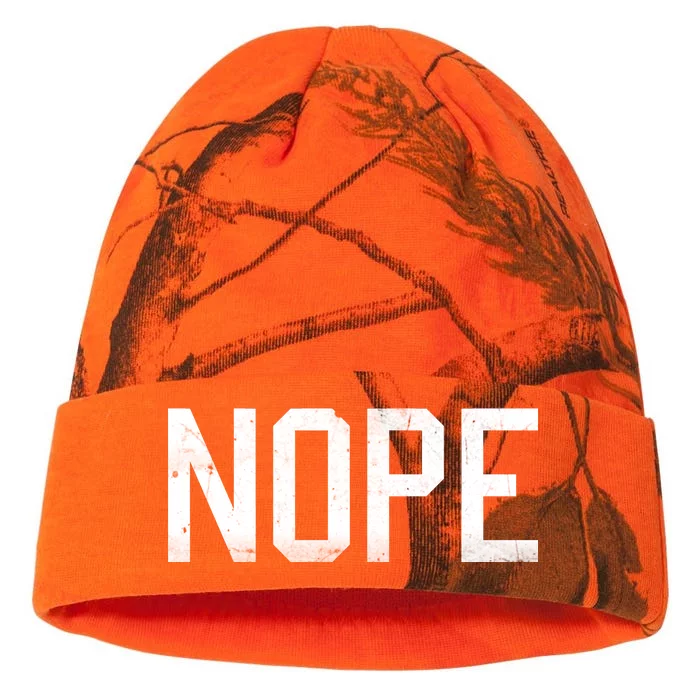 NOPE Funny Meme Kati - 12in Camo Beanie