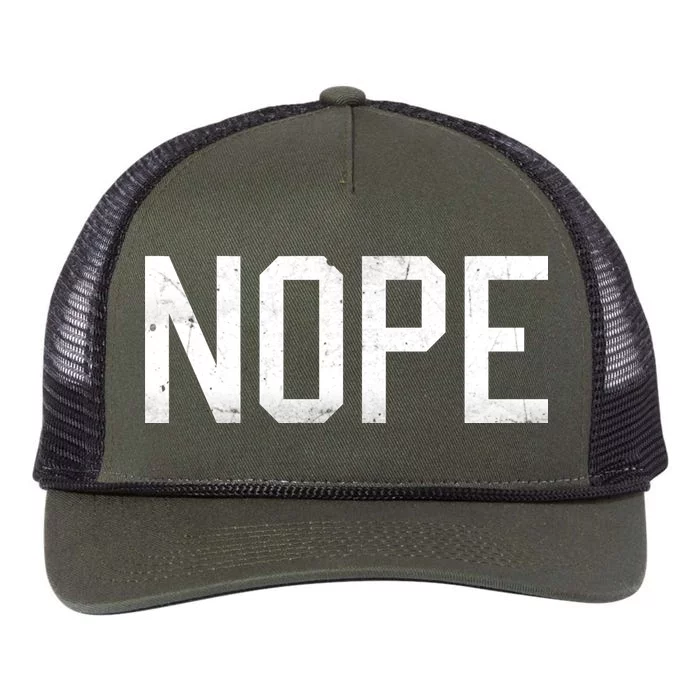 NOPE Funny Meme Retro Rope Trucker Hat Cap