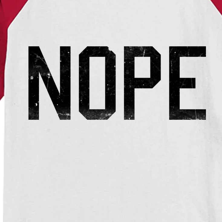 NOPE Funny Meme Kids Colorblock Raglan Jersey