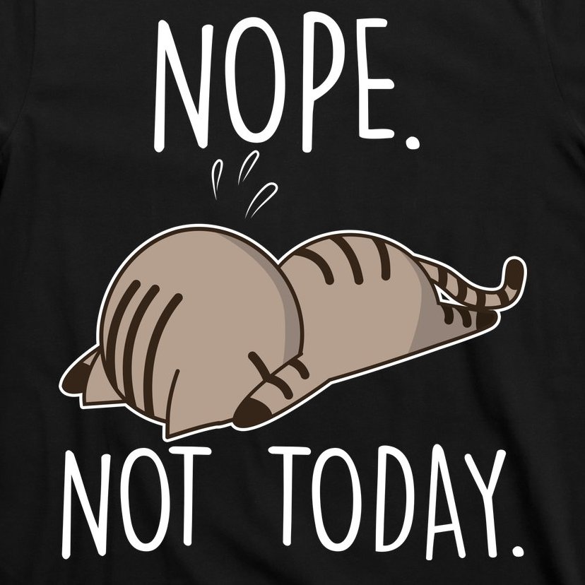 Nope Not Today Funny Lazy Cat T-Shirt | TeeShirtPalace