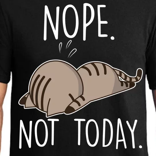 Nope Not Today Funny Lazy Cat Pajama Set