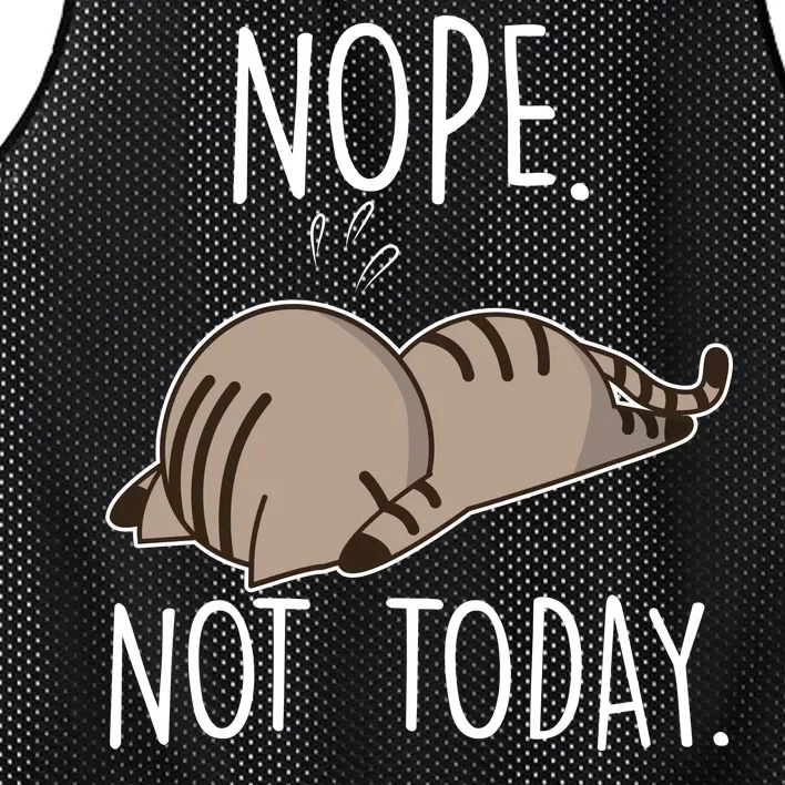 Nope Not Today Funny Lazy Cat Mesh Reversible Basketball Jersey Tank