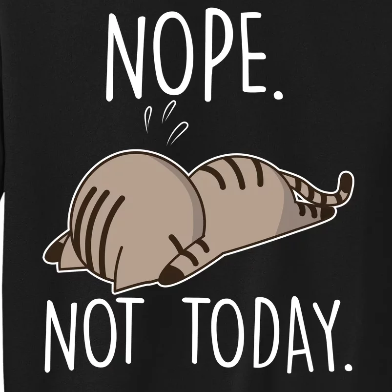 Nope Not Today Funny Lazy Cat Tall Sweatshirt