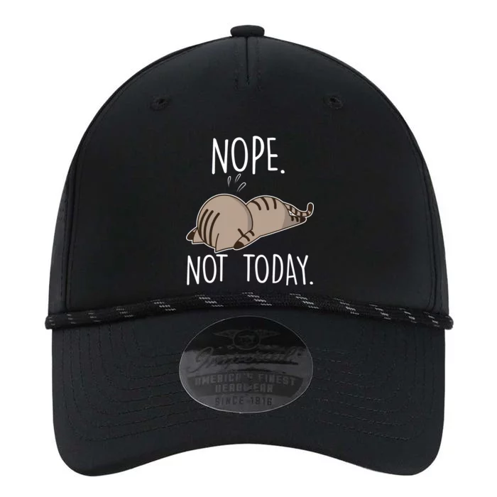 Nope Not Today Funny Lazy Cat Performance The Dyno Cap