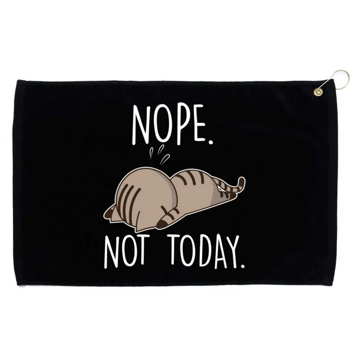 Nope Not Today Funny Lazy Cat Grommeted Golf Towel