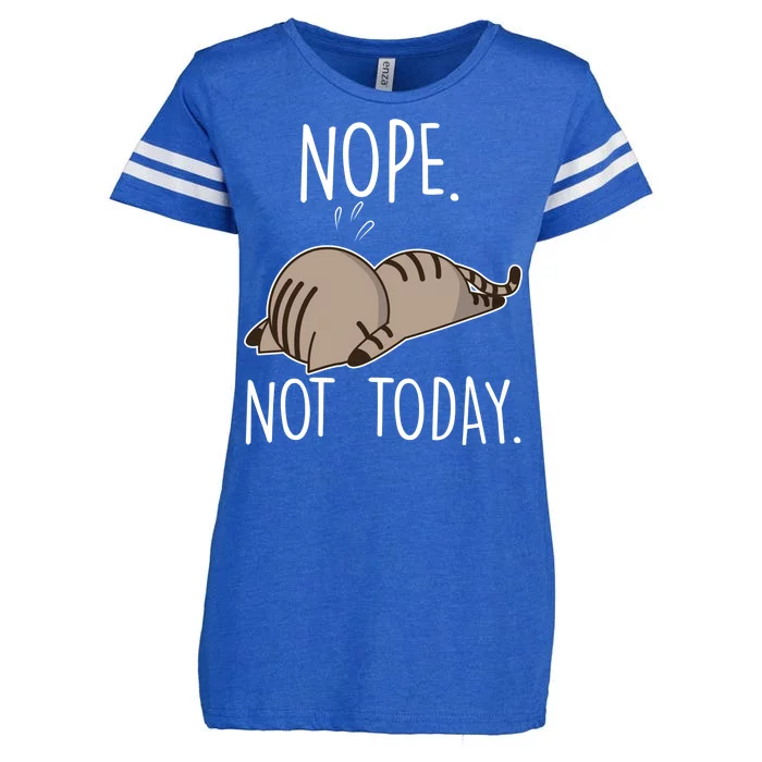 Nope Not Today Funny Lazy Cat Enza Ladies Jersey Football T-Shirt