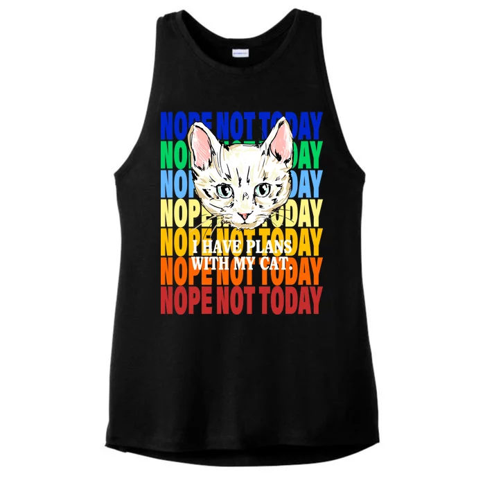 Nope Not Today I Have Plans With My Cat Ladies Tri-Blend Wicking Tank