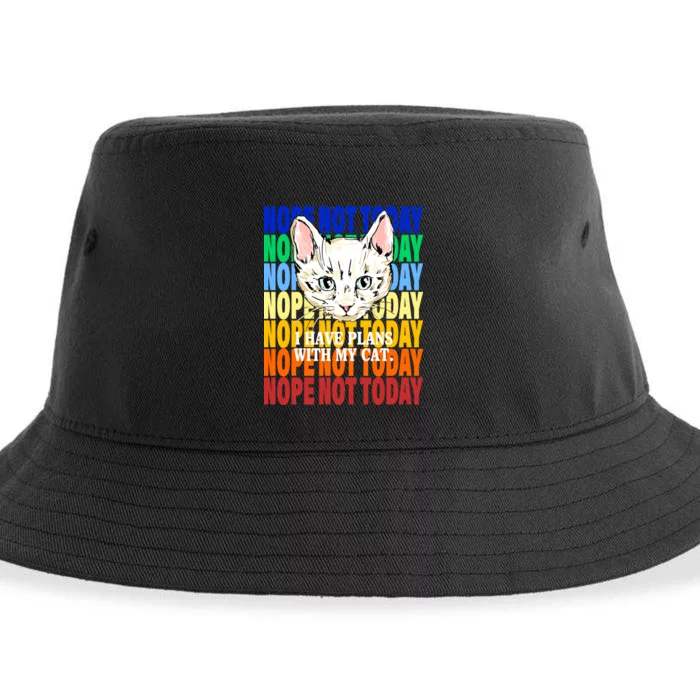 Nope Not Today I Have Plans With My Cat Sustainable Bucket Hat