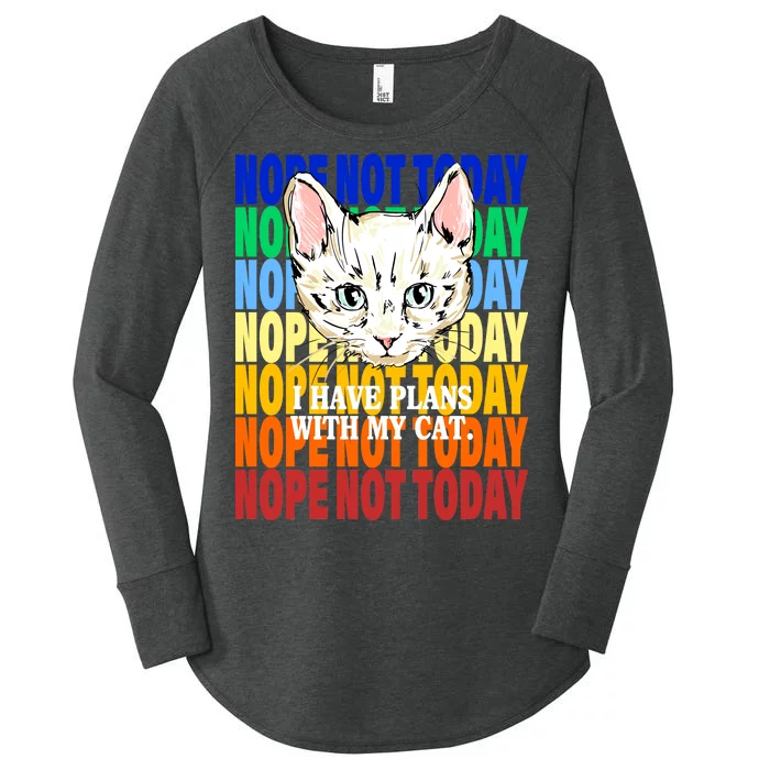 Nope Not Today I Have Plans With My Cat Women's Perfect Tri Tunic Long Sleeve Shirt