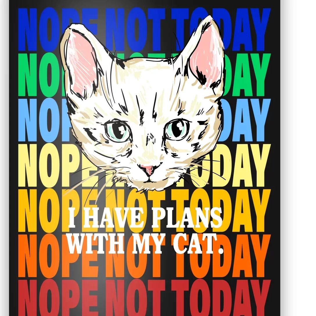 Nope Not Today I Have Plans With My Cat Poster