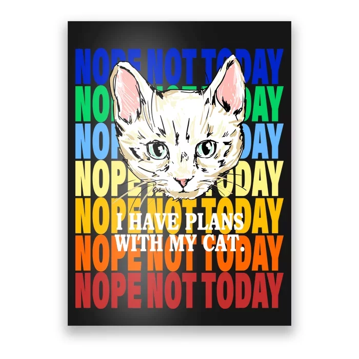 Nope Not Today I Have Plans With My Cat Poster