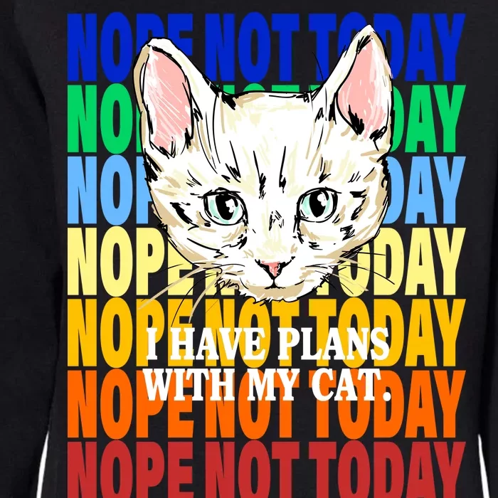 Nope Not Today I Have Plans With My Cat Womens California Wash Sweatshirt