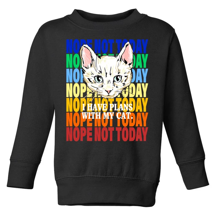 Nope Not Today I Have Plans With My Cat Toddler Sweatshirt