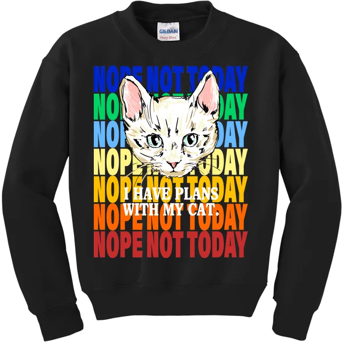 Nope Not Today I Have Plans With My Cat Kids Sweatshirt