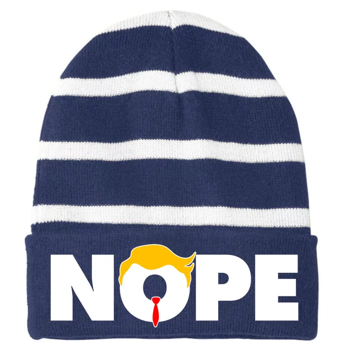 Nope To Trump Striped Beanie with Solid Band