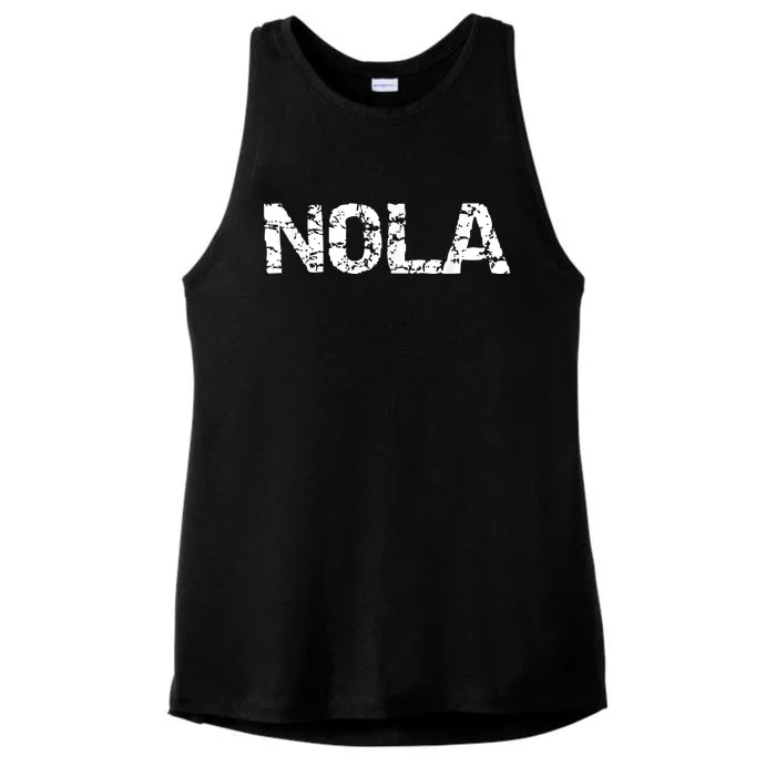 New Orleans Road Trip Gifts Vacation Quote Distressed Nola Ladies Tri-Blend Wicking Tank